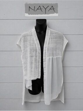 NAYA – White Draped Vest – Size 3